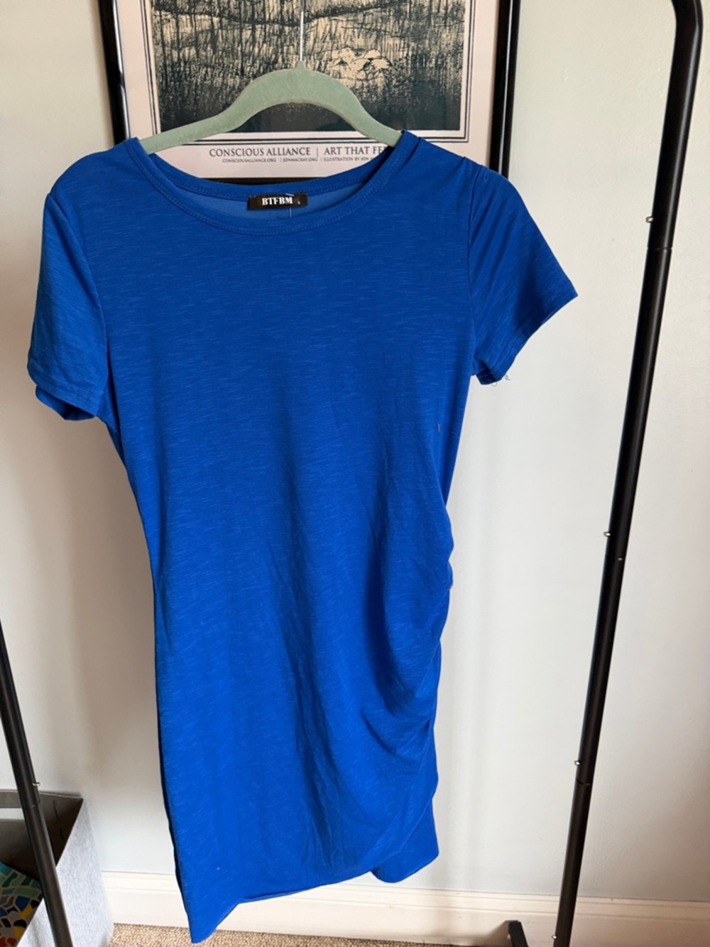 Women’s Short Sleeve Crewneck Dress in Royal Blue